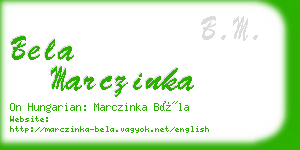 bela marczinka business card